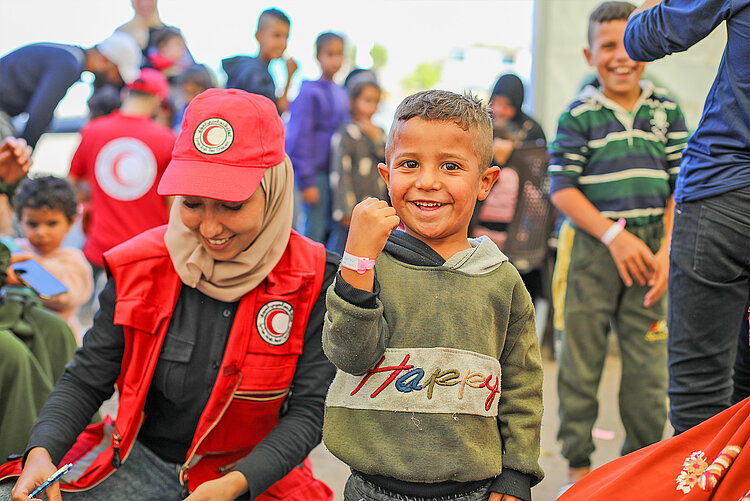 Geflüchteter Junge aus dem Libanon in Syrien