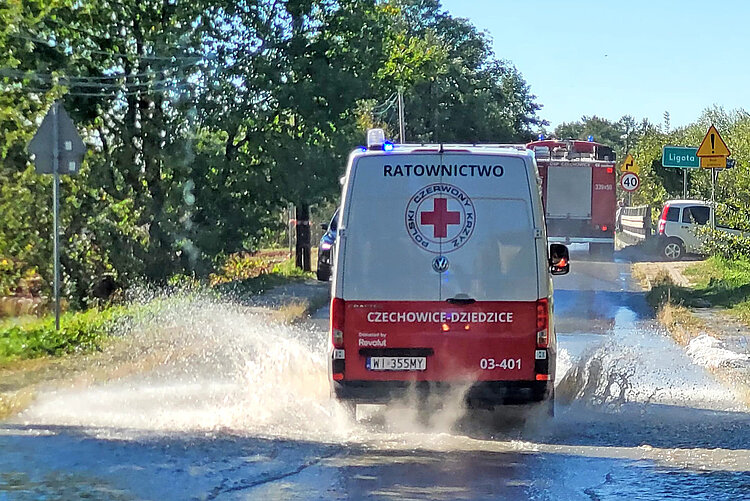 Rotkreuz-Einsatz in Polen bei Hochwasser 